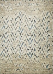 KAS Heritage Ivory and Blue Chevron 9364